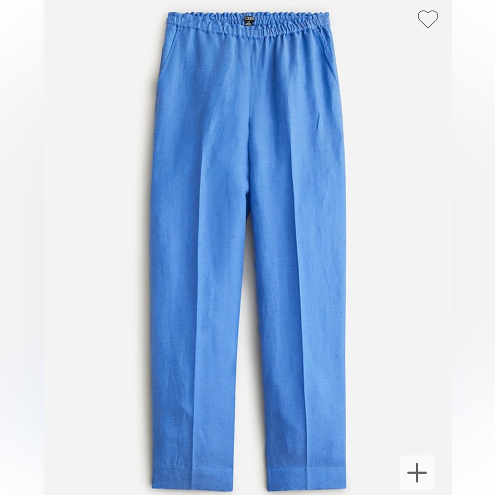 J.crew Pull-on full-length pant in‎ Chelsea linen-cupro blend